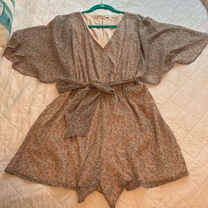 C by Bloomingdale’s Romper in Large Pale Pink with White Floral Design